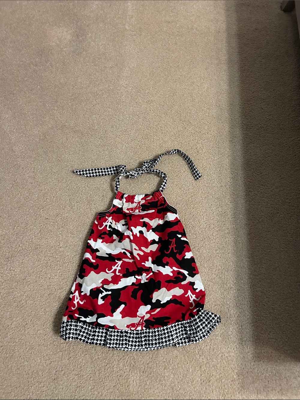 Alabama Crimson Tide Camo Halter Dress - Red, Black & White